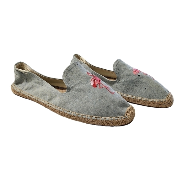 SOLUDOS Blue Flamingo Platform Smoking Slipper Size 10 - Picture 1 of 7